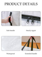 DUNISO 3 Pack Clear Clothes Storage Bags, 72L Plastic Blanket Storage Bags with Side Handle, Foldable Moving Bags with Zipper&Handle, Waterproof and Dustproof，Sturdy and Durable，for Bedding, Duvet, Comforter，Pillow，Toys，68.6*29*38cm - Image 3
