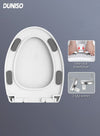 DUNISO Toilet Seat Cover,V-Shape Quiet Soft Close Lid,Quick-Attach Hardware Bathroom Toilet Seat,Durable and Removable,Not Easily Yellowed,Designed with Cushioning Pad,Suitable for Most Toilets