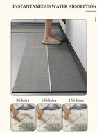 DUNISO Diatom Mud Bath Mat Set Bathroom Kitchen Rug Mat Extra Soft and Absorbent Bath Rugs Non-Slip Quick Drying Floor Bath Tub Mat for Bathroom Floor Tub and Shower 40*60cm/40*120cm - Image 5