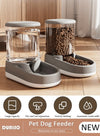 DUNISO Automatic Pet Feeder, Gravity Cat Dog Food Feeder and Water Dispenser Set of 2, Anti-slip Automatic Feeder Waterer Food Dispenser for Large & Small Dog Cat Puppy Kitten Feeder