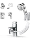 DUNISO Sink Faucet Sprayer Attachment，Sink Handheld Shower Head Set，Hand Shower Bathroom Sink Sprayer Rinser Set with Hose Bracket and Faucet Diverter Valve，Easy to Install, Practical and Compact, Suitable for Bathtub Laundry Kitchen Faucet Extender