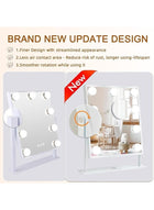 DUNISO Hollywood Makeup Mirror With Light, 9 Led Bulbs, Smart Touch, Three-Color Dimmable, 360° Rotation, White - Image 2