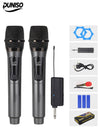 DUNISO 2Pcs Wireless Microphone，Hand Microphone，Rechargeable Microphone，Professional Cordless Microphone，Used for Karaoke Nights and Family Gatherings DJ,Meeting，Grey