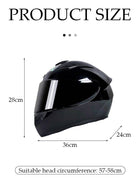 DUNISO Full face motorcycle helmet, lightweight, collision resistant, breathable lining motorcycle helmet, cool riding equipment Four season racing helmet, suitable for both men and women, black - Image 2