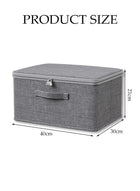 DUNISO 2PCS Large Storage Bags, Washable Clothes Storage Bins with Zip Lid, Foldable Closet Organizers Storage Containers with Durable Handles Thick Fabric Storage Box for Blanket Comforter Clothing Bedding (40*30*21) - Image 2