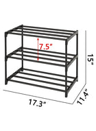 DUNISO Small Shoe Rack, Three Layers, Can Hold 6-8 Pairs Of Shoes, Multifunctional Lightweight Storage Rack, Solid Metal Stackable, Suitable For Entrance Hall And Closet Hallway - Image 2