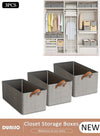 DUNISO 3pcs Wardrobe Clothes Organizer Foldable Closet Storage Organizer for Clothes Jeans Washable Closet Storage Boxes with Carrying Handles Cube Storage Bin for Home Bedroom Office