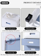 DUNISO 5 Layer Drawer Storage Cabinet with Wheels, Toys Storage Box, Office Desk Storage Box, Drawer Storage Bins for Clothes and Toys, Dust-proof Clothes Storage Cabinet Rack for Living Room, Bathroom, kitchen, Bedroom - Image 2