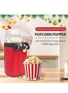 DUNISO Hot air popcorn machine, home mini children's DIY electric popcorn machine, non stick inner pot, no need for oil and water, suitable for families, cafes, restaurants, and gatherings, red - Image 2