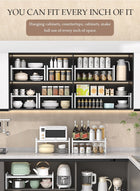 DUNISO Expandable Countertop Organizer Shelf, movable multifunctional kitchen shelf, spice rack organizer, suitable for kitchen, living room, bathroom, expandable 25cm to 45 cm - Image 5