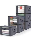 DUNISO 5PCS Large Storage Bags, Foldable Under Bed Storage Box, Duvet Storage Cover, Closet Organizer with Reinforced Handle Thick Fabric for Comforters, Clothes, Blankets, Bedding