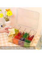 DUNISO Clear Tea Bag Divided Storage Organizer, Tea Bag Holder Container Box With Lid, Suitable for Cabinet, Countertop, Hold Coffee Pods, Seasoning Packets, Condiments, 8 Sections (Transparent) - Image 5