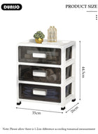 DUNISO 3 Layers Drawer Storage Cabinet Drawer Plastic Containers Box with Wheels 35CM Wide Slit Cabinet Drawer Unit Multipurpose Drawer Storage Organizer for Kitchen Bedroom Bathroom and Living Room - Image 2