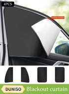 DUNISO 4Pcs Magnetic Car Window Sunshade Cover for Summer UV Protection, Foldable Heat Insulation Board, Heat And Sun Protection, Used for Side Window Front And Rear Windshields, Universal For Cars, Suvs, Trucks