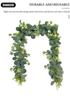 DUNISO Artificial Greenery Garland with Flowers, Leaf Eucalyptus Garland Hanging for Wedding Home Party Craft Art Table Runner Backdrop Indoor Outdoor Decor - Image 2