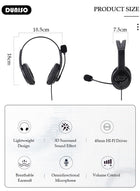 DUNISO USB Headset with Mic, Computer Laptop Headphones with Noise Cancelling Microphone in-line Control for Home Office Online Class, Equipped with a type-c adapter, Adjustable In-line Control Microphone, Comfortable Wearing Design - Image 2