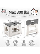DUNISO Portable Folding Stool, Foldable Step Stool, Fishing Stool, Plastic Stool with Handle for Kitchen, Bathroom Outdoor 32x25x22.5cm - Image 3