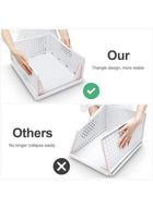 DUNISO 4 Pcs Stackable Plastic Storage Basket,Large Foldable Closet Organizer, Stackable Drawer，Durable and Sturdy, Saving Space，for Wardrobe Cabinet Kitchen Bathroom Office，42.5*33.5*18.5cm，White - Image 2