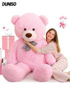 DUNISO Teddy Bear with Cute Bow, Washable Soft Plush Doll ,Stuffed Animal Toy,Gift for Children, suitable for Birthday Party or Any Special days ,140 cm