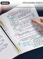 DUNISO A5 80 Pages Loose Leaf Notebook with Waterproof Case Simple Student Loose Leaf Paper Diary Round Hole Removable Loose-Leaf Notebook Business Notebook for Student Office Writing - Image 5