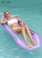 DUNISO Inflatable Pool Float Lounger Raft for Adults and Kids, 160*90CM Floating Mat Inflatable Contour Lounger with Headrest Ultra-Comfort Cooling Pool Raft Floaty Toys - Image 5