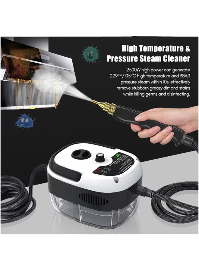 2500W High-Temperature Portable Steam Cleaner with 3 Brush Heads