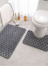 DUNISO 2 Pieces Bathroom Rugs Mat Super Soft Water Absorbent Microfiber Non-Slip Quick Drying Bath Tub Mat Toilet Rugs Perfect Bathroom Mats for Bathroom Tub and Shower