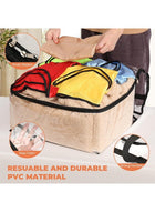 DUNISO 3 Pack Clear Plastic Storage Bags, 40L Clothes Storage Bag with Zipper，Foldable Moving Bags with Reinforced Handle，Waterproof and Dustproof, Sturdy and Durable，for Loft Wardrobe for Bedding Clothes Blanket Duvet，46*23*38cm - Image 3