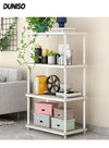 DUNISO Storage Shelf, 4-Layers Multifunctional Storage Rack Shelving Unit for Living Room, Bathroom, Balcony, Kitchen, Garden(White )