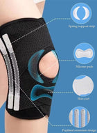 DUNISO 1PCS Knee Pad Knee Brace with Side Stabilizers and Patella Gel Pads Adjustable Compression Knee Support Braces for Knee Pain Meniscus Tear ACL MCL Arthritis Joint Pain Relief Injury Recovery - Image 2