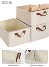 DUNISO Wardrobe organizer 3 pieces, foldable fabric wardrobe clothing storage box with sturdy handles, 35L large capacity shelf storage basket, metal frame storage box for storing clothes and toys