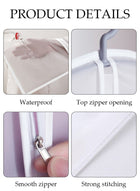 DUNISO 10 Pack Clear Garment Bags for Hanging Clothes with Full Zipper, Dust Proof Clothes Bag Travel Hanging Garment Bags for Closet Storage, Suit Bags for Closet Storage and Travel 60*120cm - Image 3