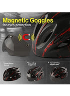 DUNISO Adult Bicycle Helmet with Detachable Magnetic Goggles, White & Black – Road & Mountain - Image 4