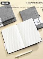 DUNISO Lined Journal Notebooks, A5 Notepad with Ribbon Bookmark Pen Loop, 80 Gsm Lined Paper, Classic PU Leather Notebooks for Women Men Travel Business Work Office - Image 3