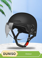 DUNISO Motorcycle Helmet, Scooter Helmet with Safety Goggles, , adjustable head circumference, shock and fall resistant, suitable for Biker Cruiser Brain-Cap for Moped Helmet for Adults, Teenagers, Men, Women