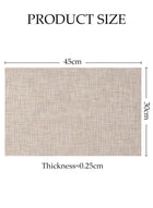 DUNISO 8-Piece Pvc Leather Placemat Set, Square Heat-Resistant And Non-Slip Table Mat, 30 x 45 Cm, Washable, Oil-Resistant, Suitable For Home, Restaurant, Cafe,Beige. - Image 2