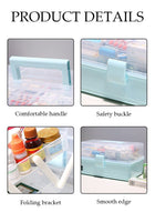 DUNISO Medicine Box Plastic Medicine Storage Box Family Emergency Kit Medical Kit 3 Layers Home First Aid Box Child Proof Medicine Box Organizer Pill Case with Compartments and Handle - Image 3