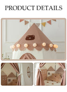DUNISO Children's Play Tent Playhouse with Two Windows for Kids Indoor Bed Tent, Toddler Toys for Boys and Girls, Brown, Portable Foldable Toddler Tent - Image 5