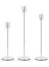 DUNISO 3pcs Taper Candle Holders for Taper Candles, Candlesticks, Candle Holders, Table Decoration, Wedding, Restaurant, Party, Living Room Decoration, Silver