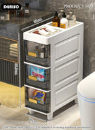 DUNISO 3 Tier Plastic Drawer Storage Cabinet, Vertical  Narrow Storage Cabinets With Drawers, Clothes/Toys Storage Box Cabinet, Multifunctional Organizer Unit for Bedroom Gap, Bathroom, Hallway, Entryway, Kitchen, Closets,Toys - Image 2