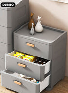 DUNISO 3 Layers Plastic Storage cabinet With Drawers,Wide Slit Cabinet Drawer Unit,home Storage Organizer,Multipurpose Mix Drawers for Kitchen Bedroom Bathroom and Living Room - Image 5