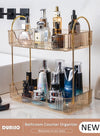 DUNISO Bathroom Counter Organizer Countertop Storage,2-Tier Cosmetics Skincare Shelf Organizer with Portable Handle, Makeup Organizer Perfume for Dresser Vanity Tray, Spice Rack Organizer for Kitchen