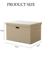 DUNISO 2pcs Wardrobe Clothes Organizer Cubes with Lids Foldable Fabric Decorative Storage Box Bins Organizer Containers Baskets with Cover Handles Divider for Bedroom Closet Living Room - Image 2