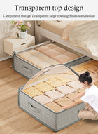 DUNISO 2 Pcs Under Bed Storage Bag Organzier，Collapsible Closet Containers Organizers，Visual Foldable Storage Containers，With Zipper and Handle，Dustproof And Moisture-Proof,for Clothes Comforters Bedding,80*40*18cm - Image 4
