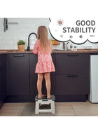 DUNISO Portable Folding Stool, Foldable Step Stool, Fishing Stool, Plastic Stool with Handle for Kitchen, Bathroom Outdoor 32x25x22.5cm - Image 5