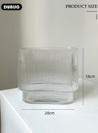 DUNISO Creative Clear Glass Vase Craft Aesthetic Decorative Small Flower Vase Hydroponic Plant Desktop Ornament Modern Irregularity Vase for Flowers Rose Home and Office - Image 4