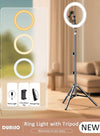 DUNISO Selfie Ring Light with Extendable Floor Tripod and Phone Holder, Dimmable LED Beauty Camera Ring light with 360 Shooting Arm for Makeup, Photo Selfie, Video Recording, Live Streaming