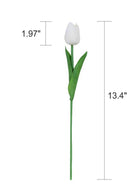 DUNISO 20 Pcs White Artificial Tulip Flower ，Fresh flower arrangement bouquets for home office wedding decoration - Image 3
