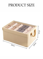DUNISO 3 Pcs Clothing Storage Box with Lid，Foldable Stackable Closet Storage Bin with Handles and Clear Window，Closet Storage Organizer with Metal Frame，for Organizing Clothing Jeans Toys Book - Image 4