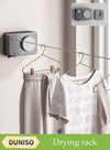 DUNISO Invisible Clothesline，Retractable Clothesline,Indoor Stainless Steel Invisible Wall Hanging Rope,No Punching Required，Suitable for Living Room, Balcony, Bedroom, Outdoor, 4.2m，Style Grey